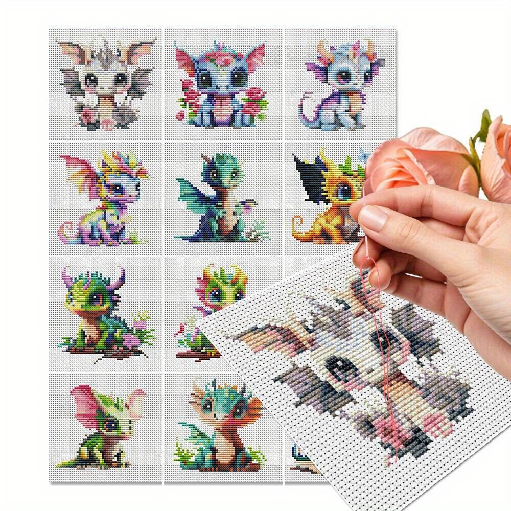 Photography Geometry - 12 stuks Dragon Cross Stitch 11CT