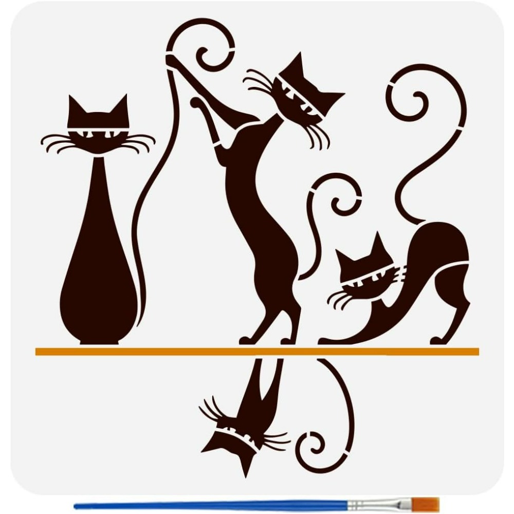 Photography Geometry - Geometrische kat patroon schilderij stencil met