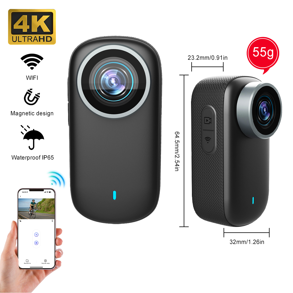 Photographic Memory - WiFi 4K Mini Duimcamera Bodycam Actie