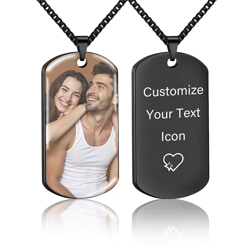 Photographic Memory - Aangepaste foto tekst ketting gepersonaliseerde dubbelzijdige